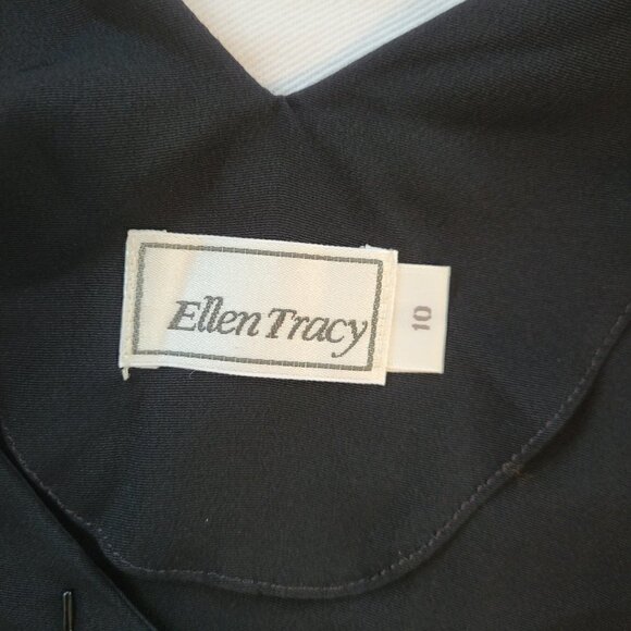 Vintage Ellen Tracy Black Beaded Shift Dress Size 10 Minimalist USA - Picture 3 of 10